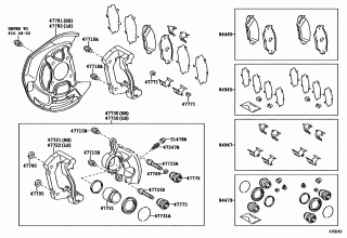 FRONT DISC BRAKE CALIPER & DUST COVER 2